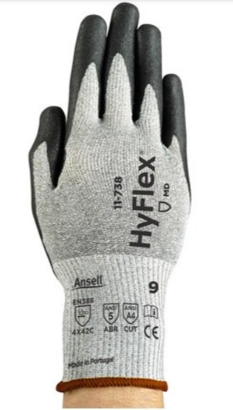 GLOVE A4 INTERCEPT LINER;GRAY SHELL BLACK PU PALM - Cut Resistant